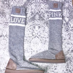 PINK Muk Luk Boots Grey